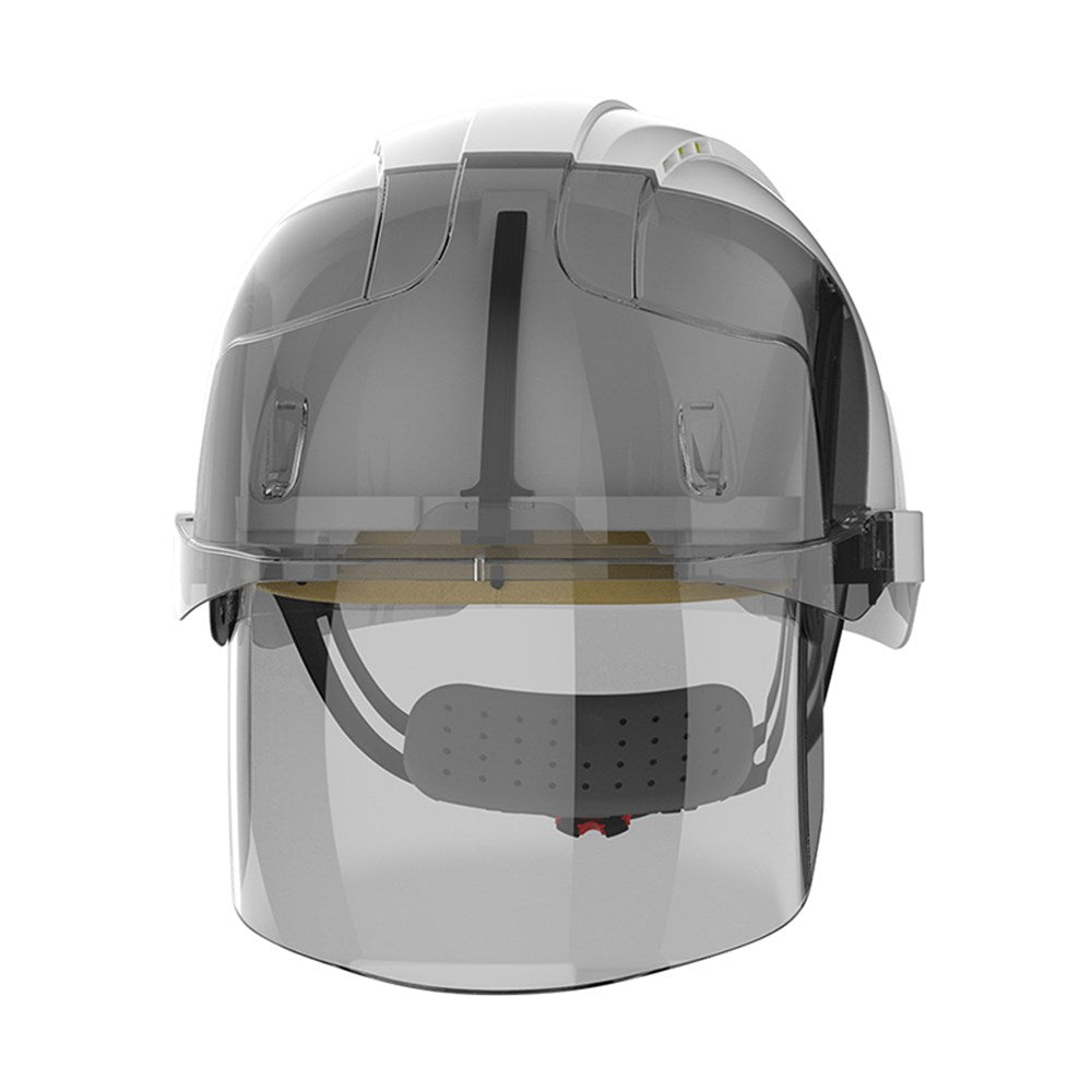 JSP Evo Vista Shield White/Smoke Helmet Wheel Ratchet Clear Visor - Vented or Non Vented