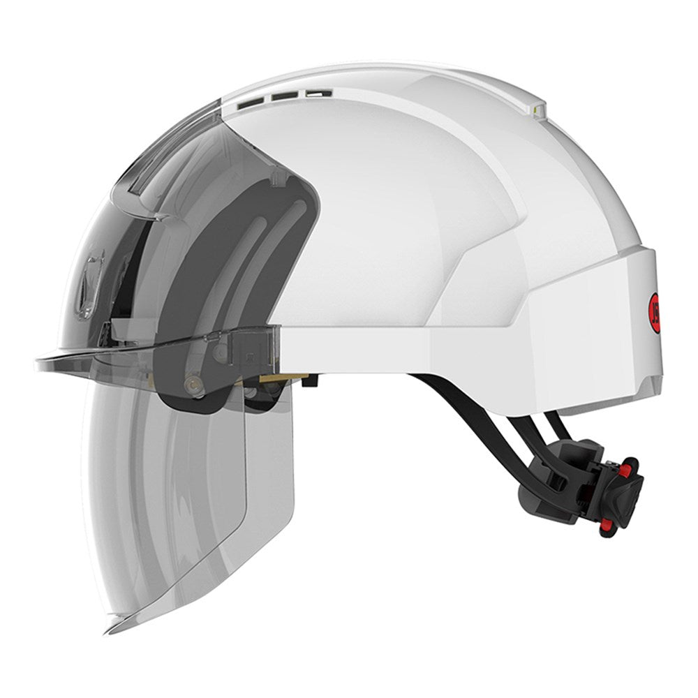 JSP Evo Vista Shield White/Smoke Helmet Wheel Ratchet Clear Visor - Vented or Non Vented
