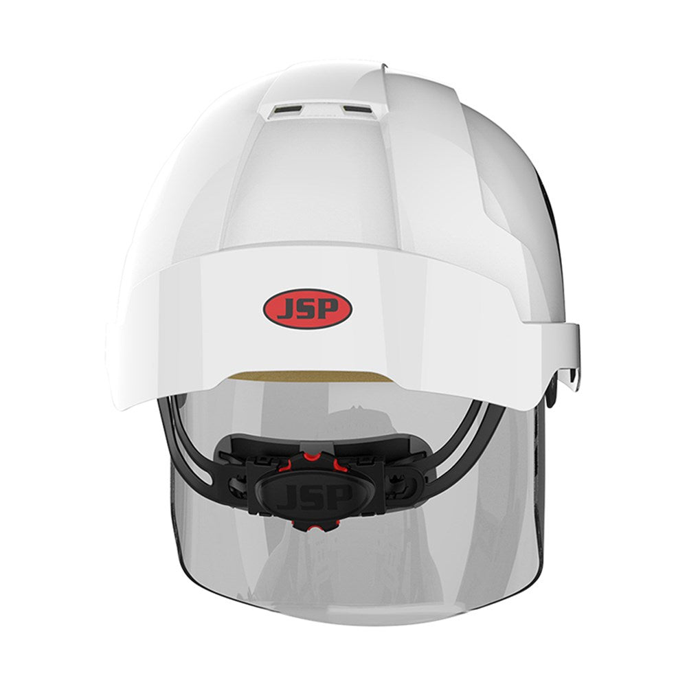 JSP Evo Vista Shield White/Smoke Helmet Wheel Ratchet Clear Visor - Vented or Non Vented