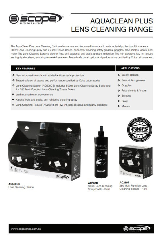 Scope Aqua Clean Plus - Bottles, Wipes and Cleaning Stations