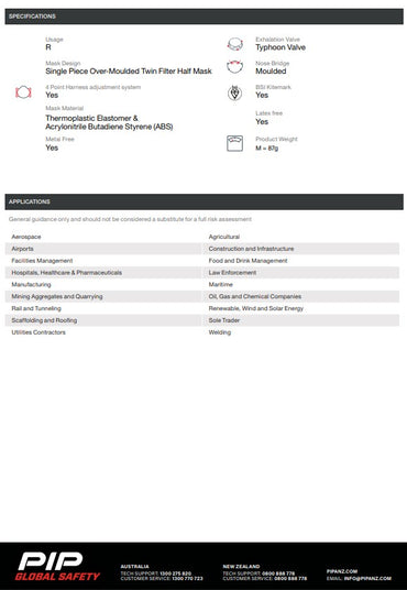 JSP Force Typhoon 10 Full Face Respirator - 4 sizes