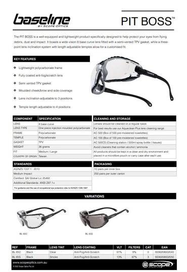 Scope Pit Boss AF/AF Smoke Lens - 10 pairs