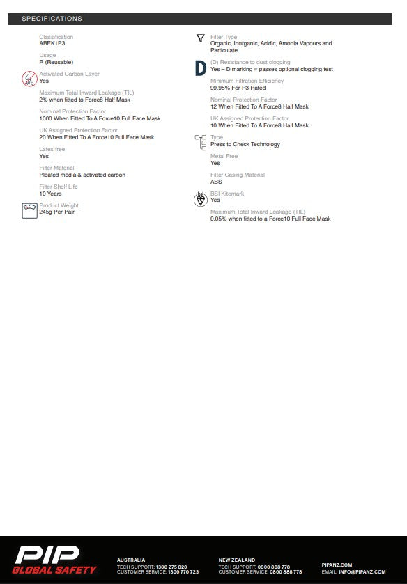 JSP Press To Check Abek1 P3 Filters