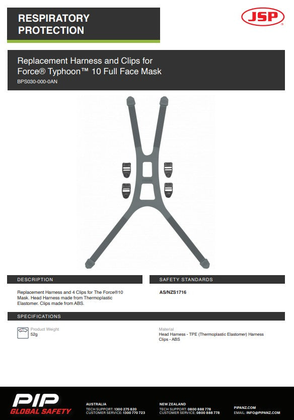 JSP Replacement Harness And Clips For Force Typhoon 10