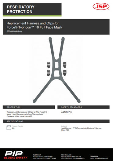 JSP Replacement Harness And Clips For Force Typhoon 10