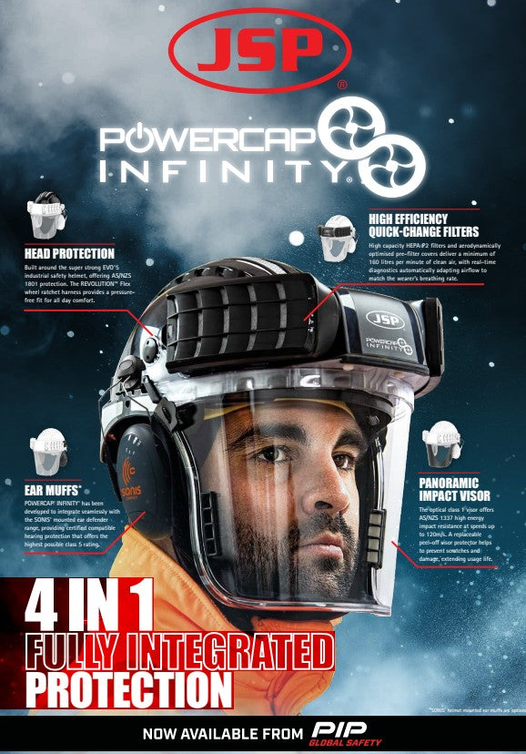 JSP Powercap Infinity PAPR Respirator Helmet with Advanced Respiratory Protection