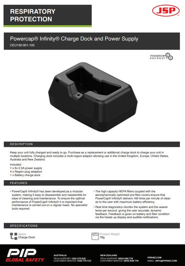JSP Powercap Infinity Charge Dock And Power Supply