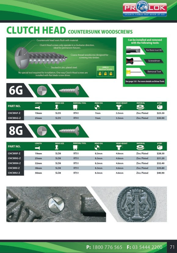 Clutch Head Removal Tool - 3 Tool Sizes to suit Various Screw Sizes