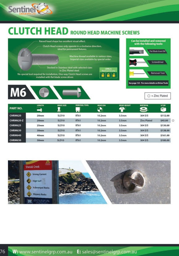 Clutch Head Removal Tool - 3 Tool Sizes to suit Various Screw Sizes