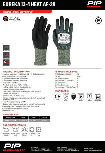 Eureka 13-4 Heat Arc Flash 29 Gloves - Size 9 only