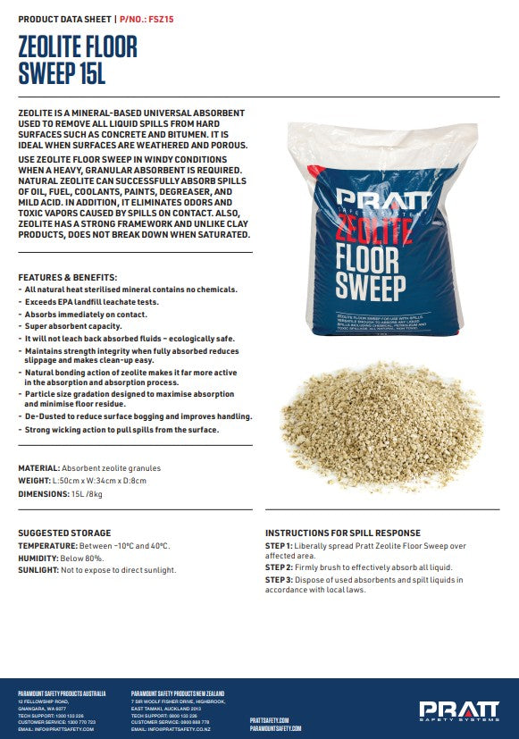 Pratt Floor Sweep Spill Containment - General Purpose and Zeolite