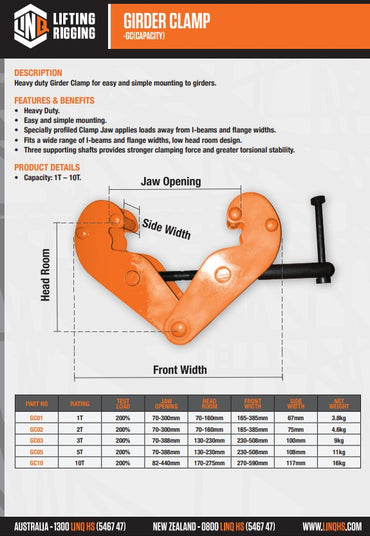 Linq Girder Clamp 3T: 80- 320mm
