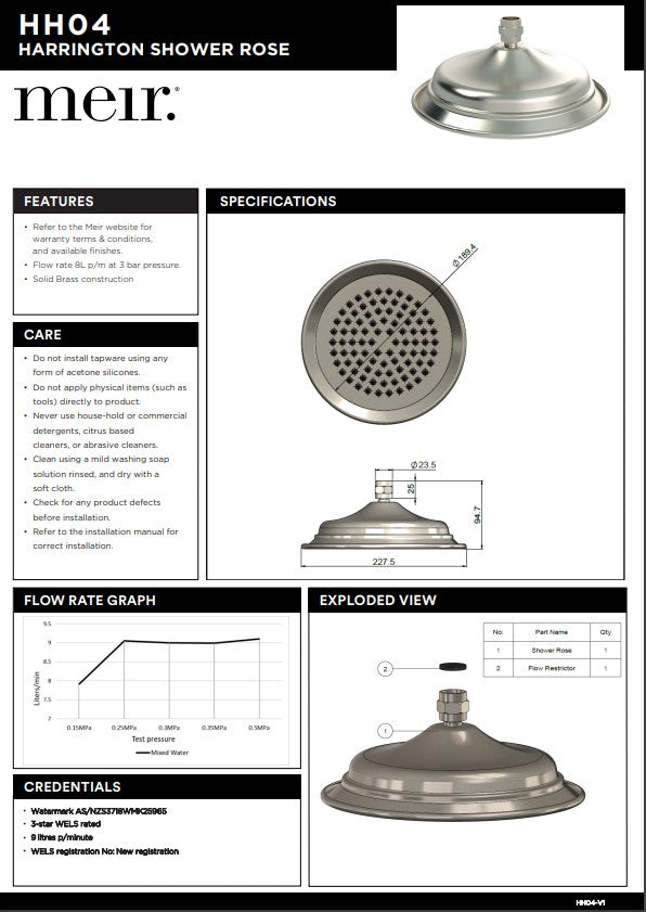 Meir Harrington Brushed Nickel Shower Head