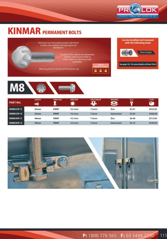 Kinmar Permanent Drive Socket - in Various Metric Sizes