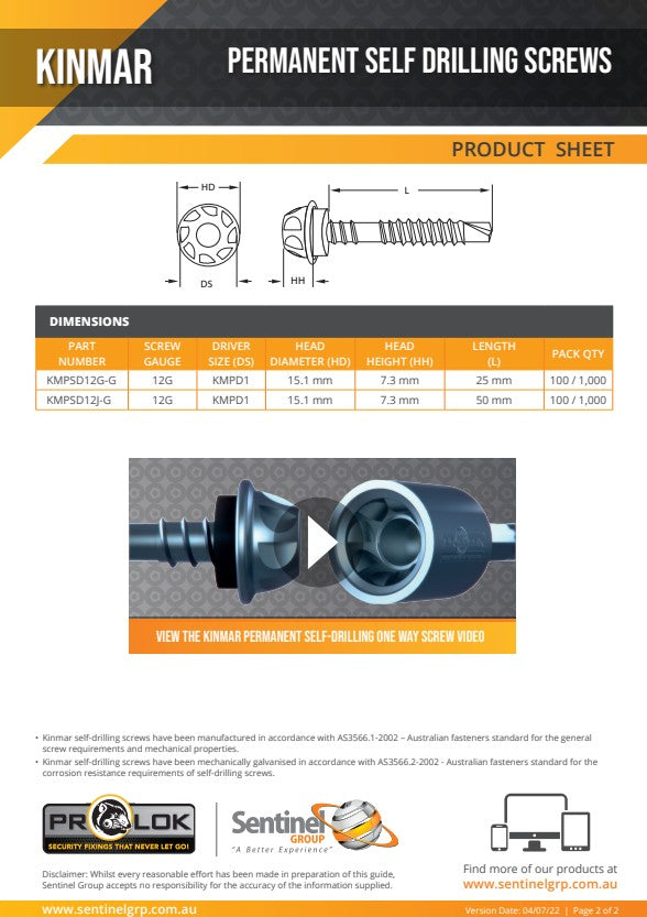 Kinmar Permanent Drive Socket - in Various Metric Sizes
