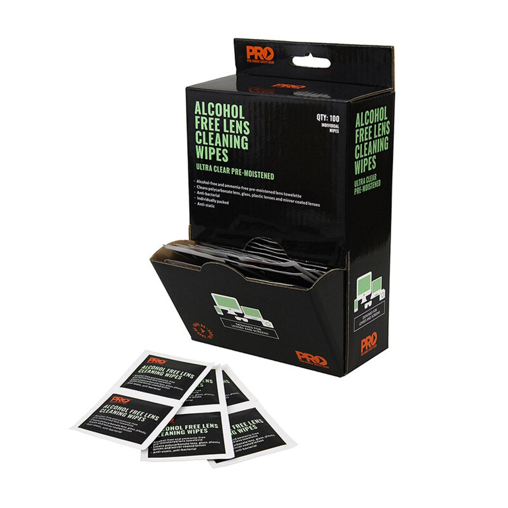 Pro Choice Lens Cleaning Wipes - Anti-Fog or Alcohol Free Box of 100