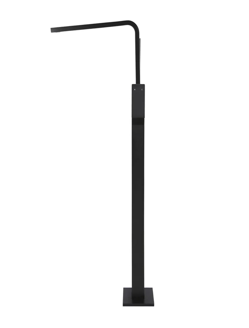 Meir Matte Black Square Freestanding Bath Spout and Hand Shower
