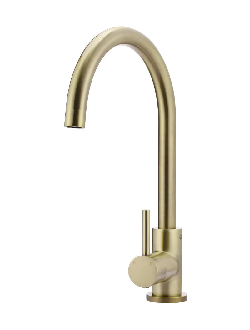 Meir Round Gooseneck Kitchen Mixer Tap - Various Colour Finishes