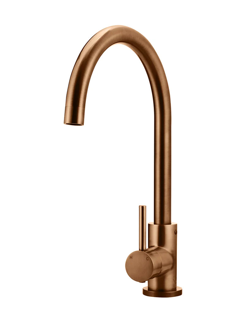 Meir Round Gooseneck Kitchen Mixer Tap - Various Colour Finishes
