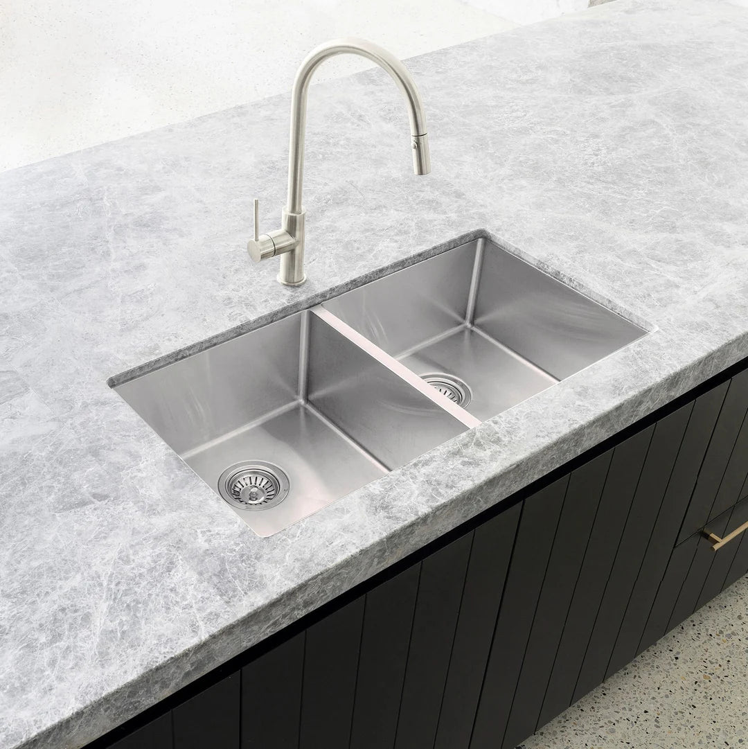 Meir Lavello Kitchen Sink - Double Bowl 760 x 440mm - 3 Colour Finishes