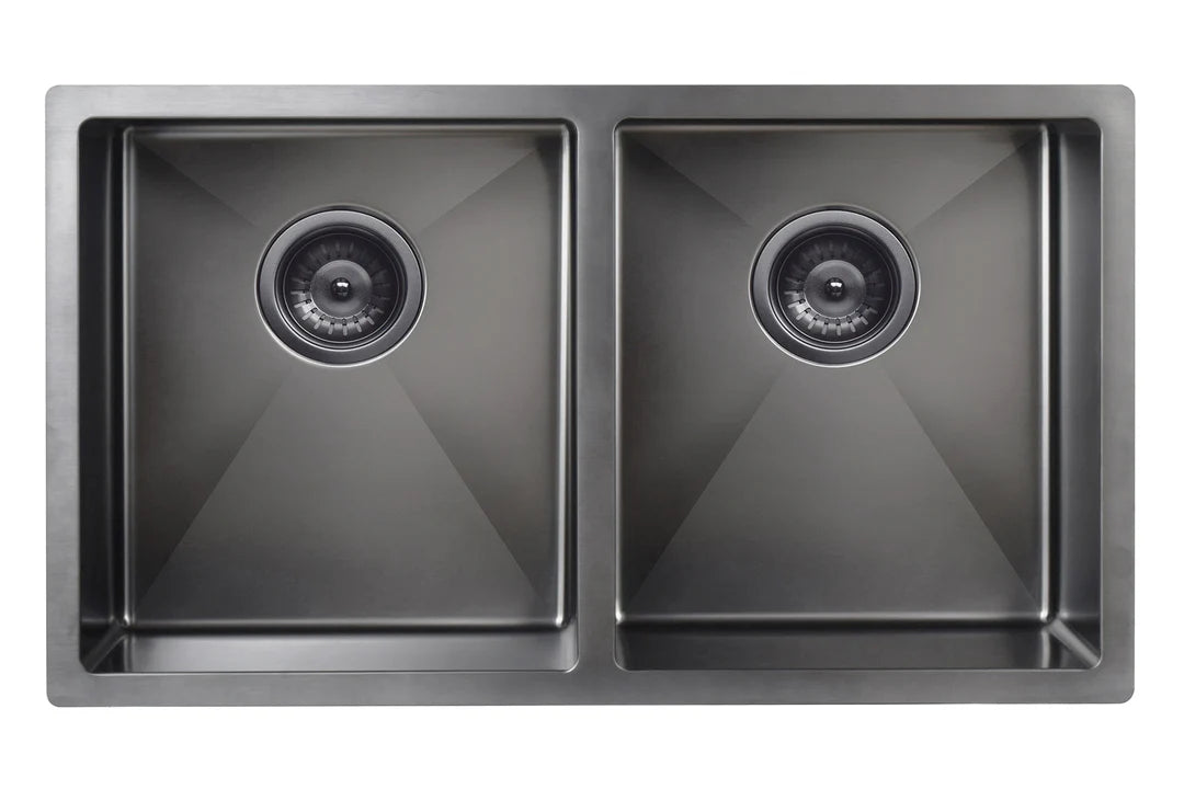 Meir Lavello Kitchen Sink - Double Bowl 760 x 440mm - 3 Colour Finishes