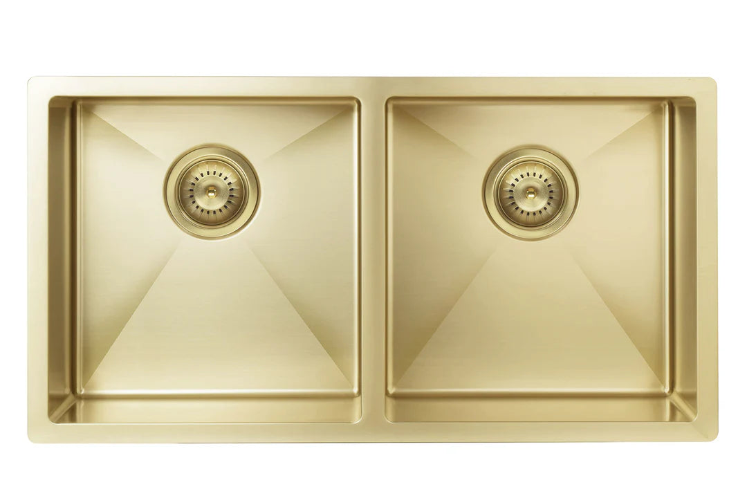 Meir Lavello Double Bowl Kitchen Sink - 860 x 440mm - 3 Colours Finishes