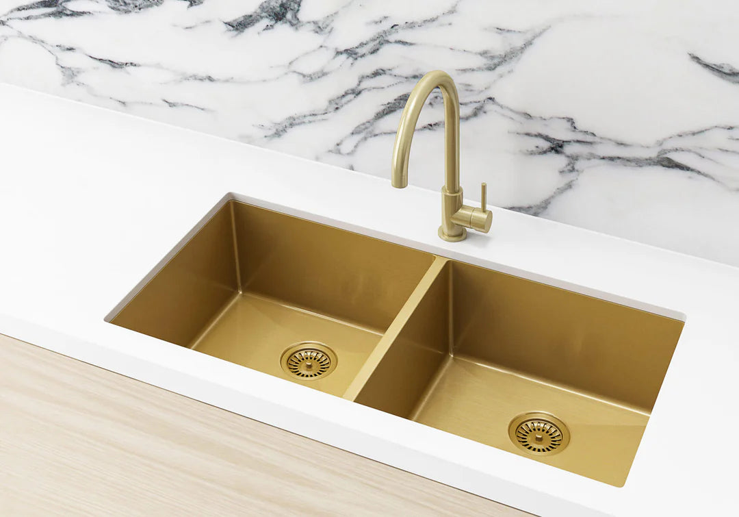 Meir Lavello Double Bowl Kitchen Sink - 860 x 440mm - 3 Colours Finishes