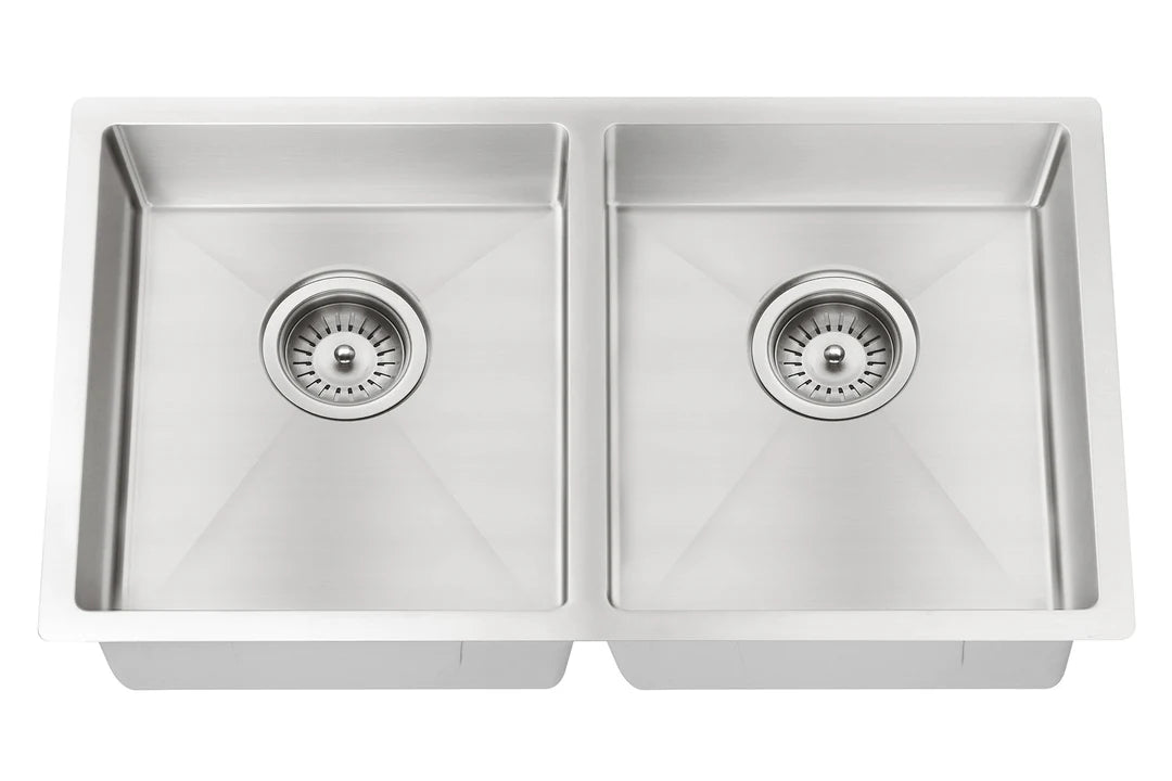 Meir Lavello Double Bowl Kitchen Sink - 860 x 440mm - 3 Colours Finishes