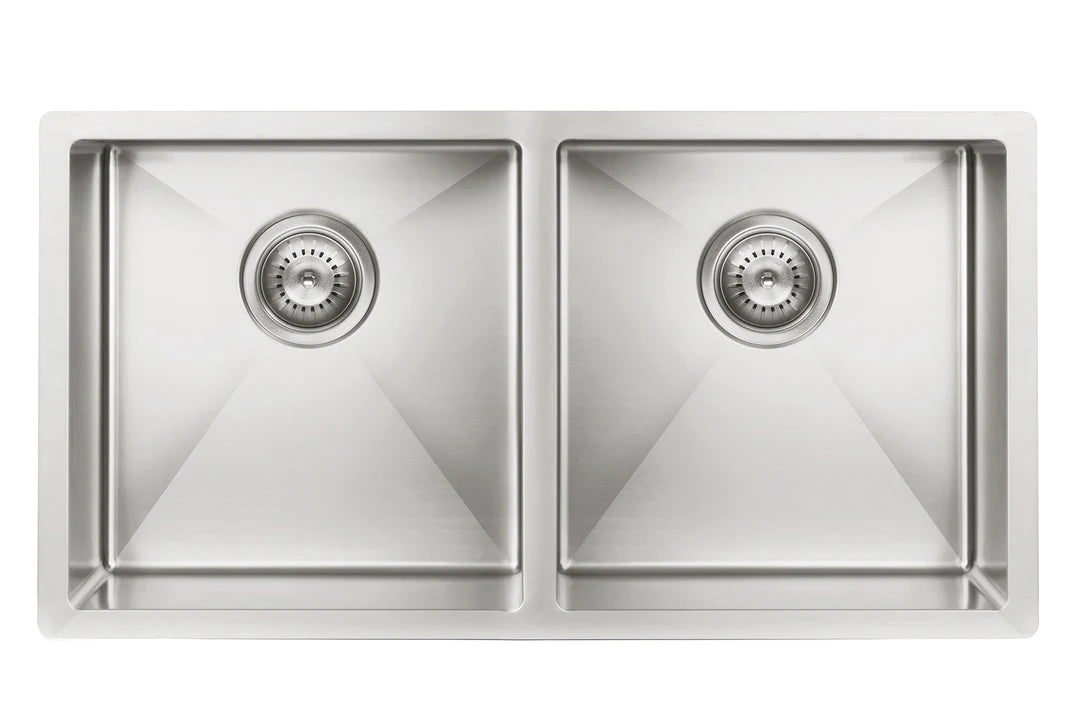 Meir Lavello Double Bowl Kitchen Sink - 860 x 440mm - 3 Colours Finishes
