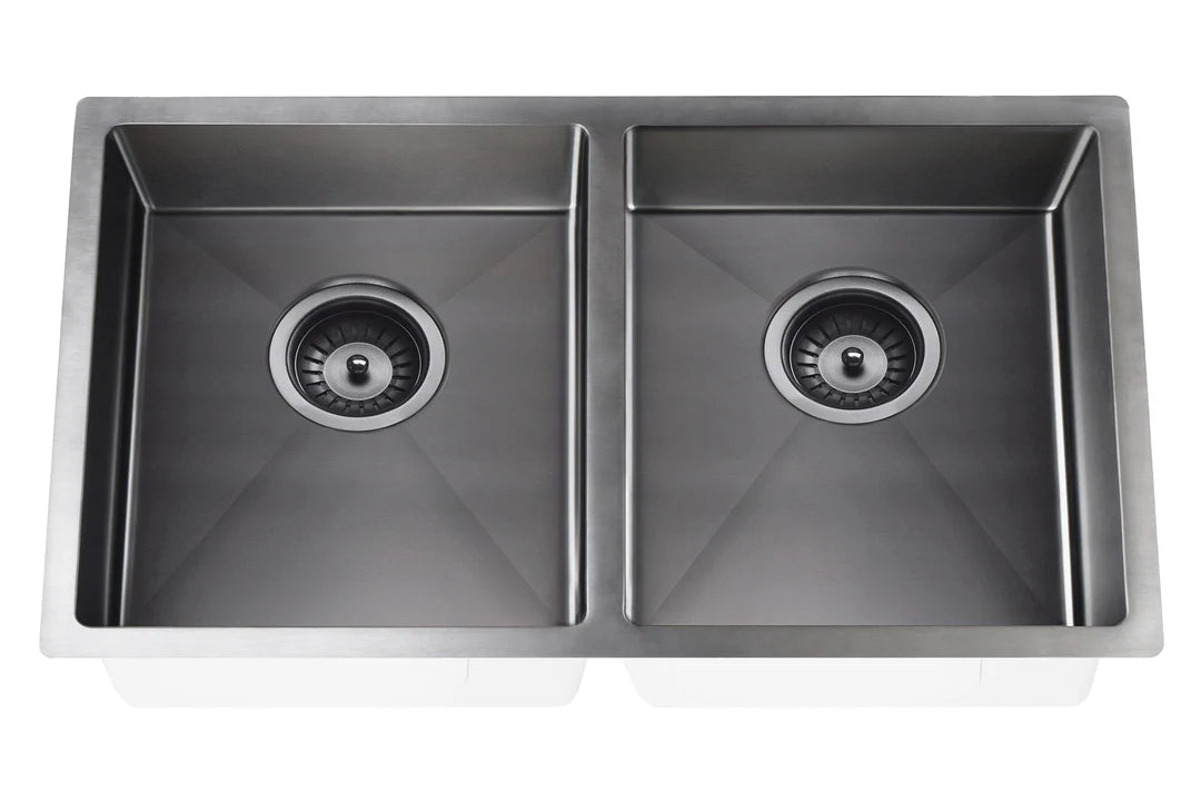 Meir Lavello Double Bowl Kitchen Sink - 860 x 440mm - 3 Colours Finishes