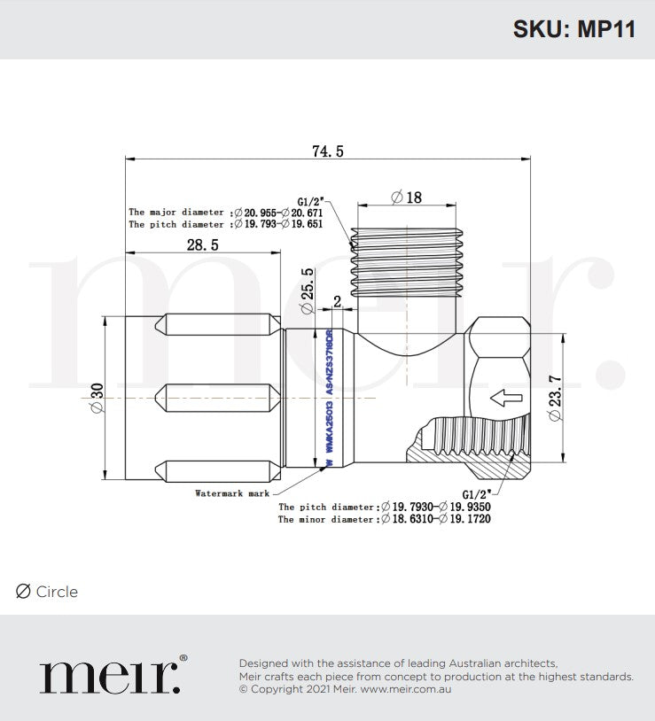 Meir Round Mini Stop Cistern Tap with or without Backplate - Various Colour Finishes