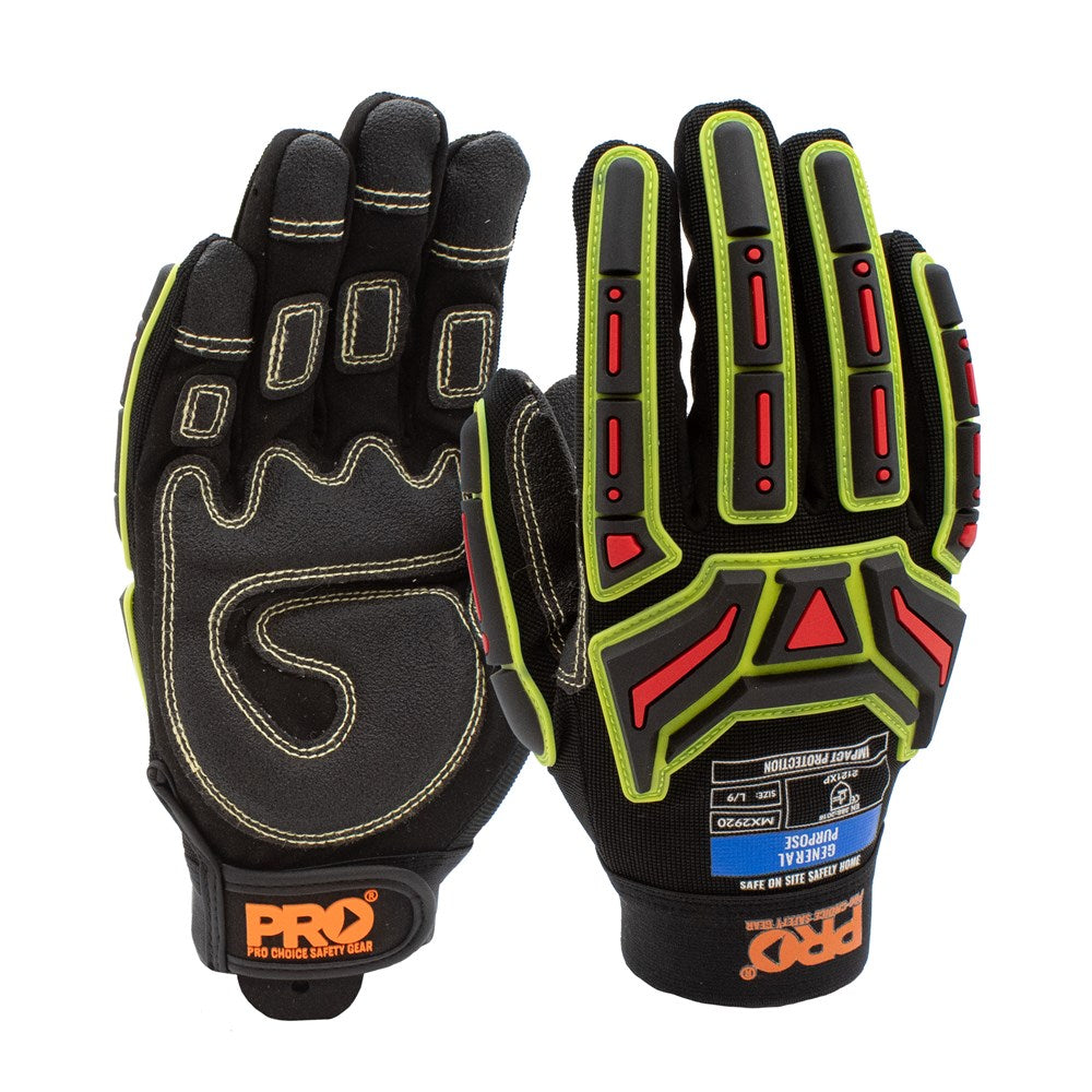 MaxiTek Professional Impact Gloves - 1 Pair in 4 Size Options