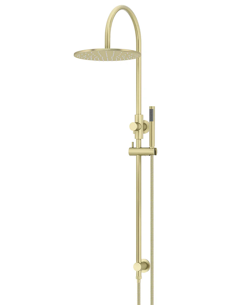 Meir Round GooseNeck Shower Set 300mm Rose + Single Function Hand Shower