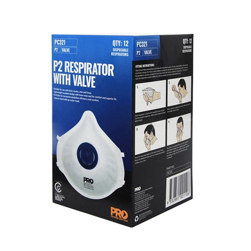 Pro Choice Dust Masks P2 + Valve - 3 or 12 Box