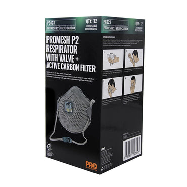 Pro Choice Dust Masks Promesh P2+Valve+Carbon - Box of 12