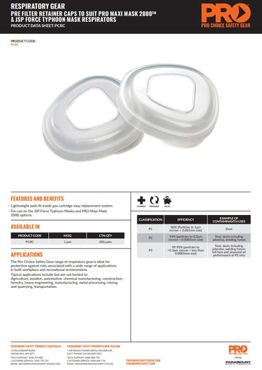 Pro Choice Pre Filter Retainer Caps For Procartridges - one pair