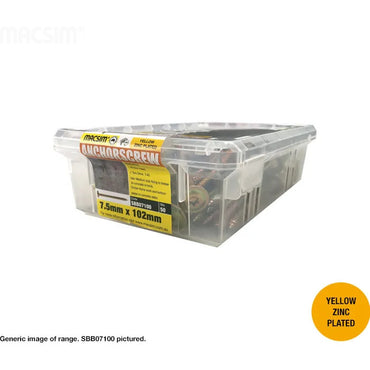 Button Head Anchor Screws 7.5 x 102mm Galvanised or Zinc - Box of 50