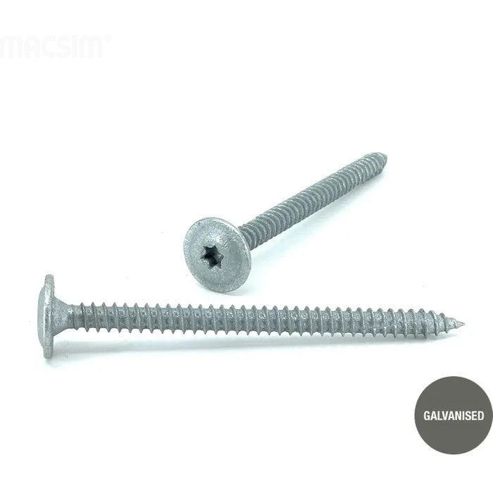 Button Head Anchor Screws 7.5 x 102mm Galvanised or Zinc - Box of 50