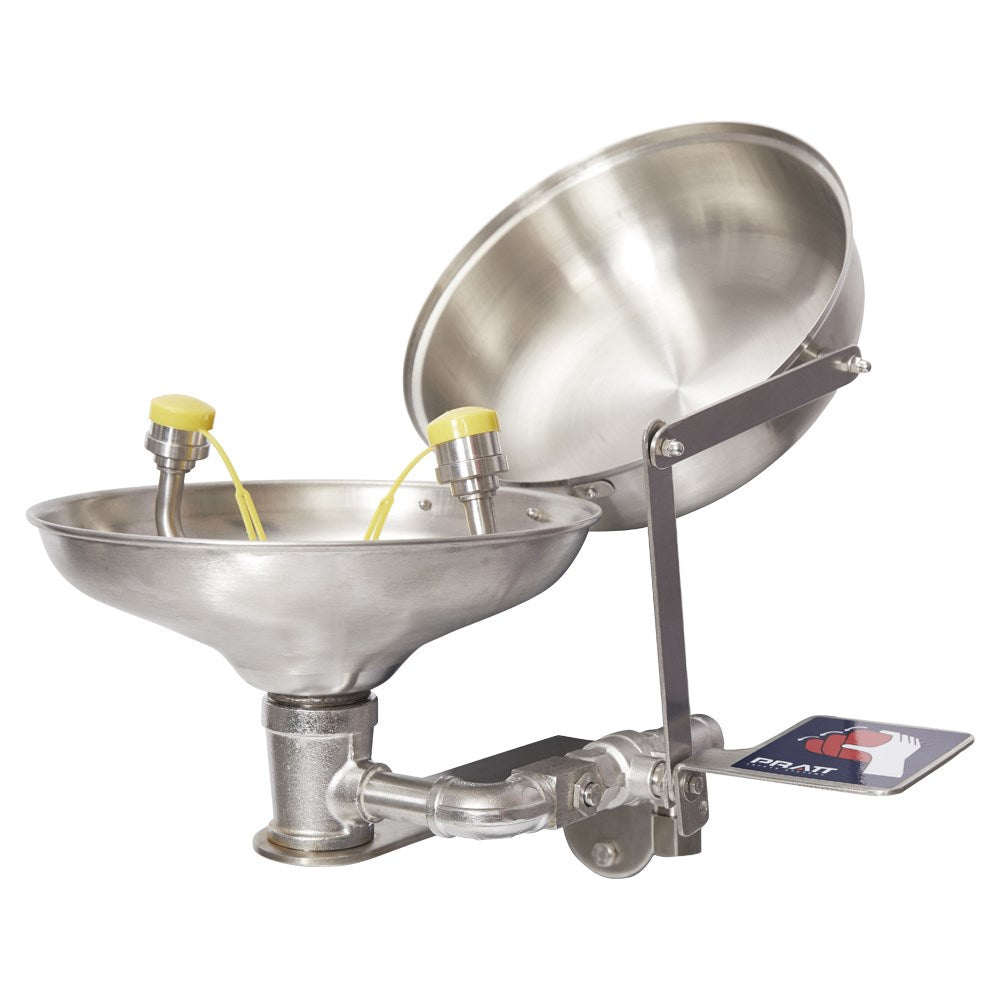 Pratt Fixed Wall Mounted Emergency Eye Wash Units - Foot Treadle, Eye Face Wash and Bowl Options