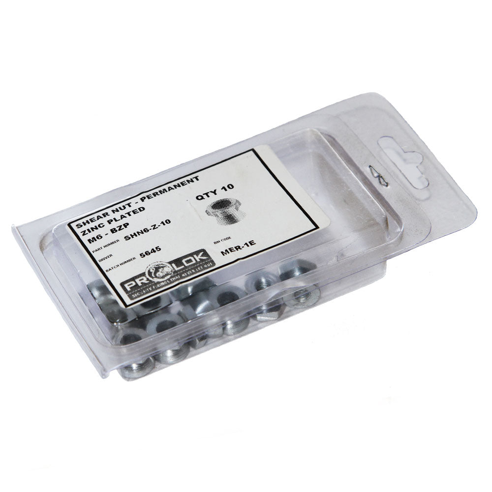 Prolok Security Shear Nut Box of 100 - 3 Material Options in Various Sizes