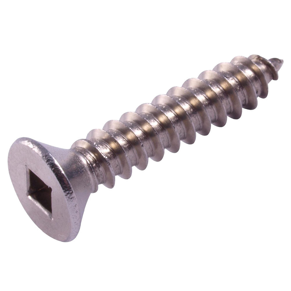 Countersunk Square Drive 304 Stainless Steel Self Tapping Screw Box of 1000 - Various Sizes