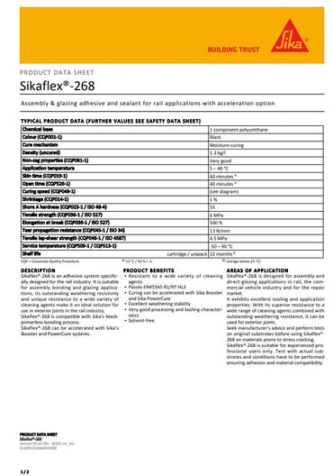 SikaFlex-268 Black 600ml Sausage - Box of 20