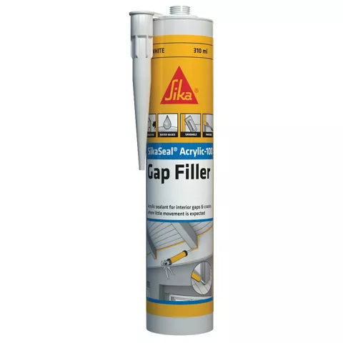 SikaSeal Acrylic 100 White Premium Acrylic Joint Gap Sealant 300ml Cartridges - Box of 12
