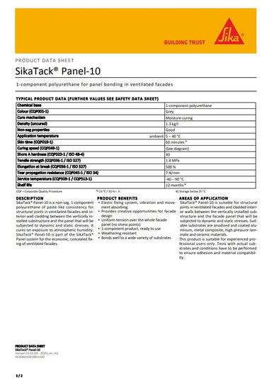 SikaTack Panel-10 Grey 600ml Sausage - Box of 20