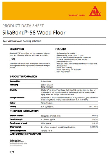 SikaBond 58 Wood Floor 600ml Sausage Ochre - Box of 20