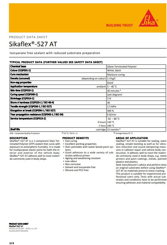 SikaFlex-527 AT 300ml Cartridge - Box of 12