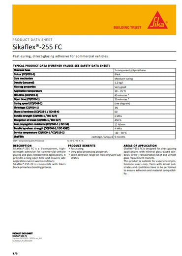 SikaFlex-255 FC Black 600ml Sausage - Box of 20