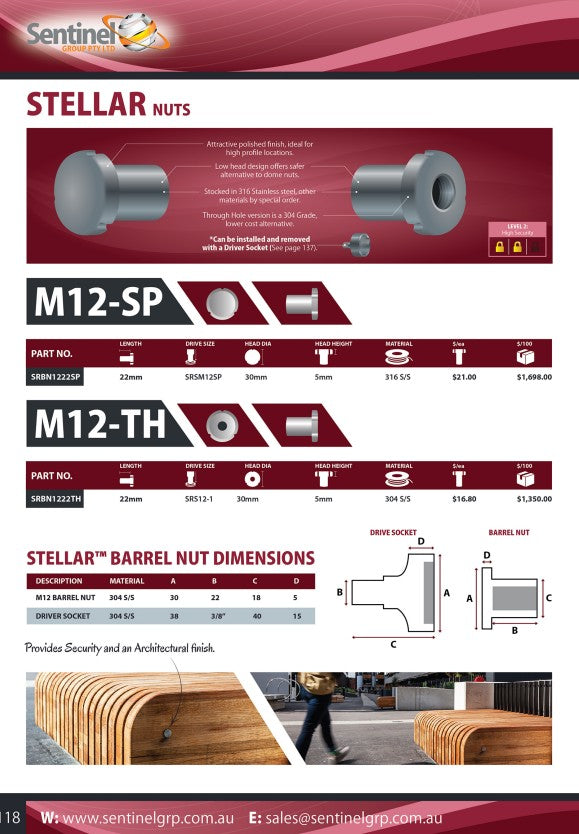 M12 Stellar Drive Socket - SRS12-1 and SRSM12SP