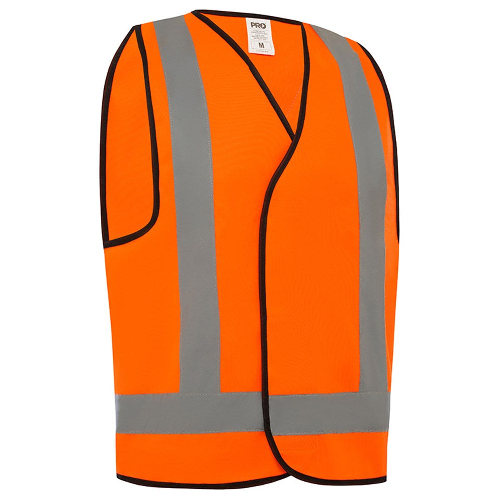 Pro Choice Hi Vis Fluro Safety Vest Day/Night use Reflective Tape H or X Back - Pack of 5 in 2 Colours and 7 Size Options