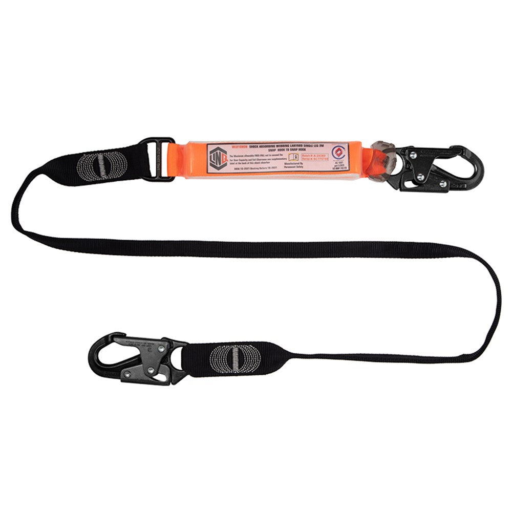 Linq Elite Single Leg Shock Absording Webbing Lanyards - Plus Hardware Options
